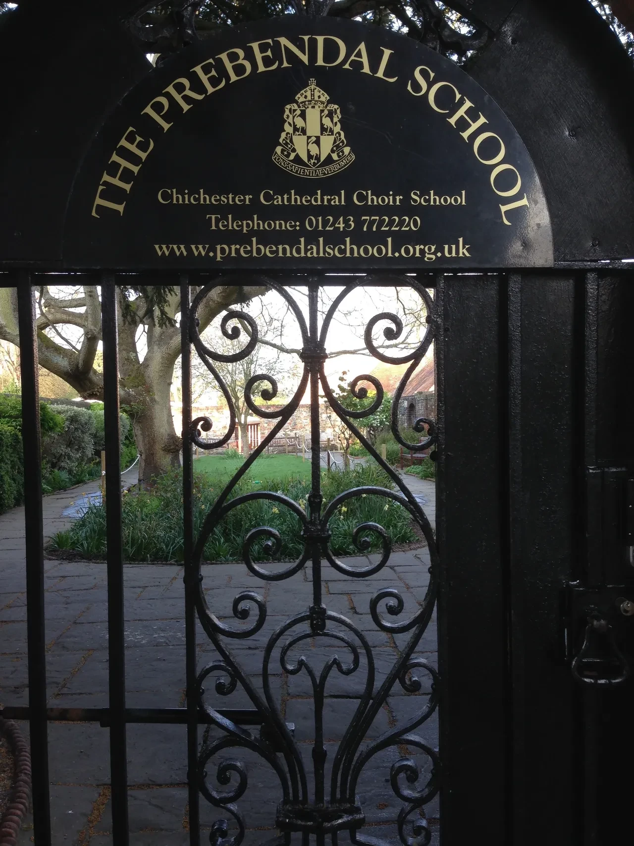 Prebendal School ornate iron gate entrance